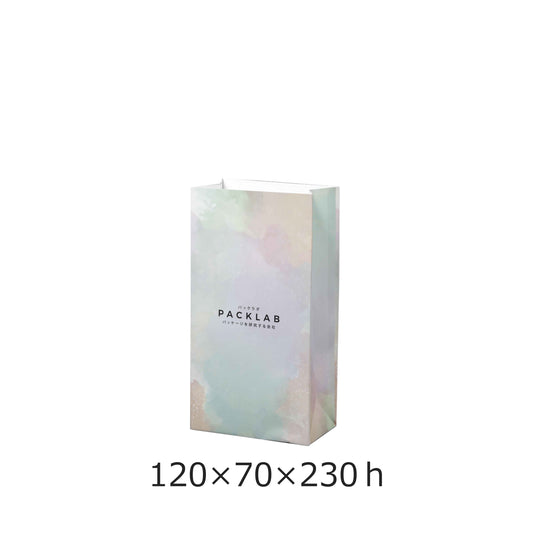 オリジナル紙袋 水彩風 120×70×230 500枚 小ロット ケーキ屋さん洋菓子屋さん 注文はパックラボへ
