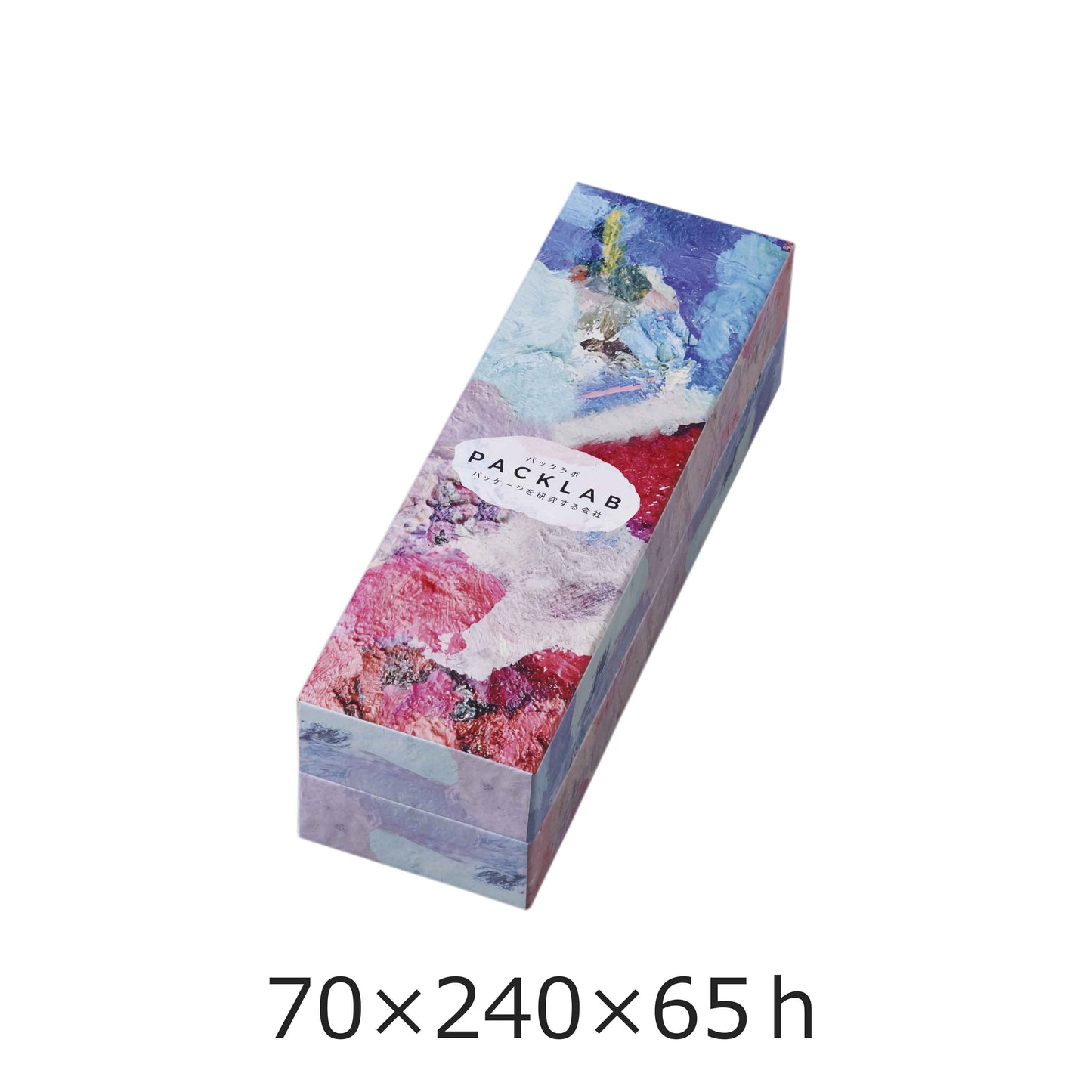縦長のオリジナル貼箱インロー式です。焼き菓子を入れるのに最適です。デザインは油絵風です。デザイン、ロゴ変えれます