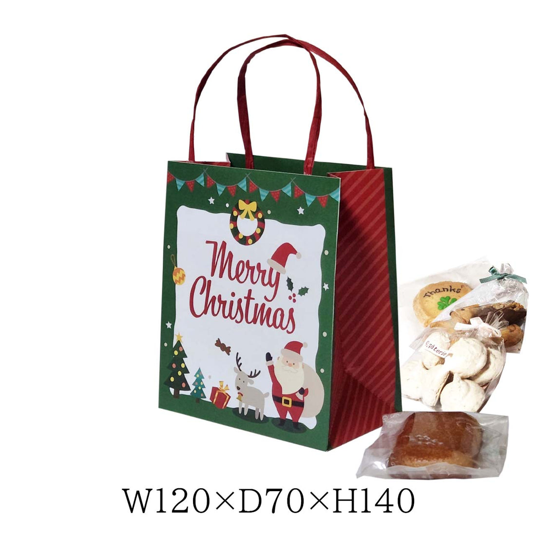 クリスマス用ギフト手提げ紙袋