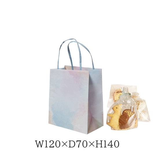 見た瞬間に笑顔になれるかわいい手提げ紙袋 ギフト袋　（水彩柄）
