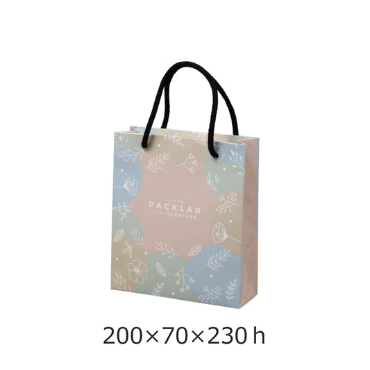 紙袋　手提げ紙袋　花柄パステルデザイン