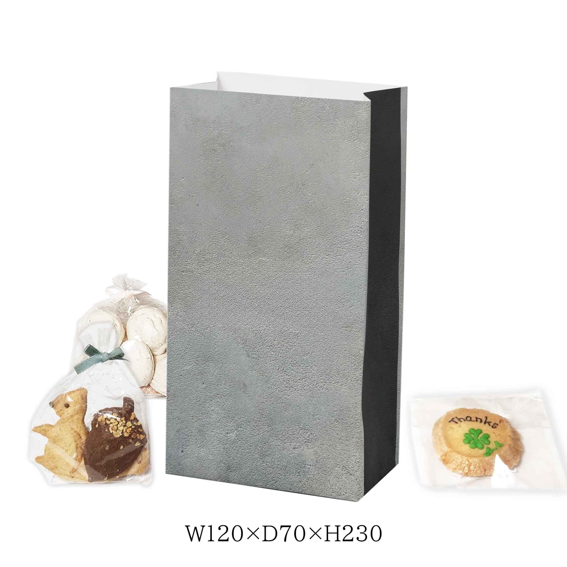 焼き菓子や小物がしっかり入る便利なサイズの角底袋です。おしゃれなデザインで、パーティーやイベントにもぴったり。小ロット専門店パックラボ　ロゴ無し