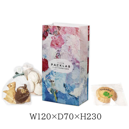 紙袋　オリジナル角底袋 油絵柄デザイン