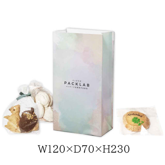 紙袋　オリジナル角底袋 水彩柄デザイン